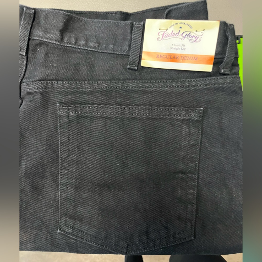 NWT Mens Faded Glory Black Jeans